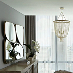 Зеркало в ассиметричной раме золотистого цвета Chaotic варинант исполнения - 4 | Loft Concept в Воронеже