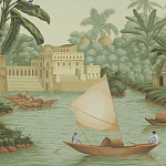 Обои ручная роспись River Scenes of Bengal Verdoyant варинант исполнения - 3 | Loft Concept в Воронеже