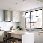 Подвесной светильник с прозрачным рельефным стеклянным плафоном в форме конуса Feiss варинант исполнения - 9 | Loft Concept в Воронеже