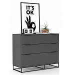 Комод цвета графит с 3-мя ящиками Strict Lines  варинант исполнения - 2 | Loft Concept в Воронеже