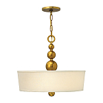 Люстра подвесная с белым тканевым цилиндрическим абажуром и декоративными шарами Hinkley варинант исполнения - 8 | Loft Concept в Воронеже
