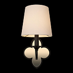 Бра с белым текстильным абажуром и декоративным основанием в виде четырехлистника с зеркальной вставкой Vitorino варинант исполнения - 13 | Loft Concept в Воронеже