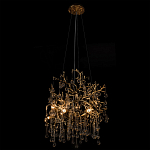 Подвесная люстра в виде ветвей деревьев золотого цвета с прозрачными подвесками-каплями 8 и 14 ламп Droplet Chandelier варинант исполнения - 5 | Loft Concept в Воронеже