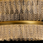 Люстра двухъярусная с золотого цвета и прозрачными подвесками Pettico варинант исполнения - 7 | Loft Concept в Воронеже