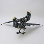 Статуэтка бронзовая пара Фазаны синие Bronze Birds варинант исполнения - 1 | Loft Concept в Воронеже