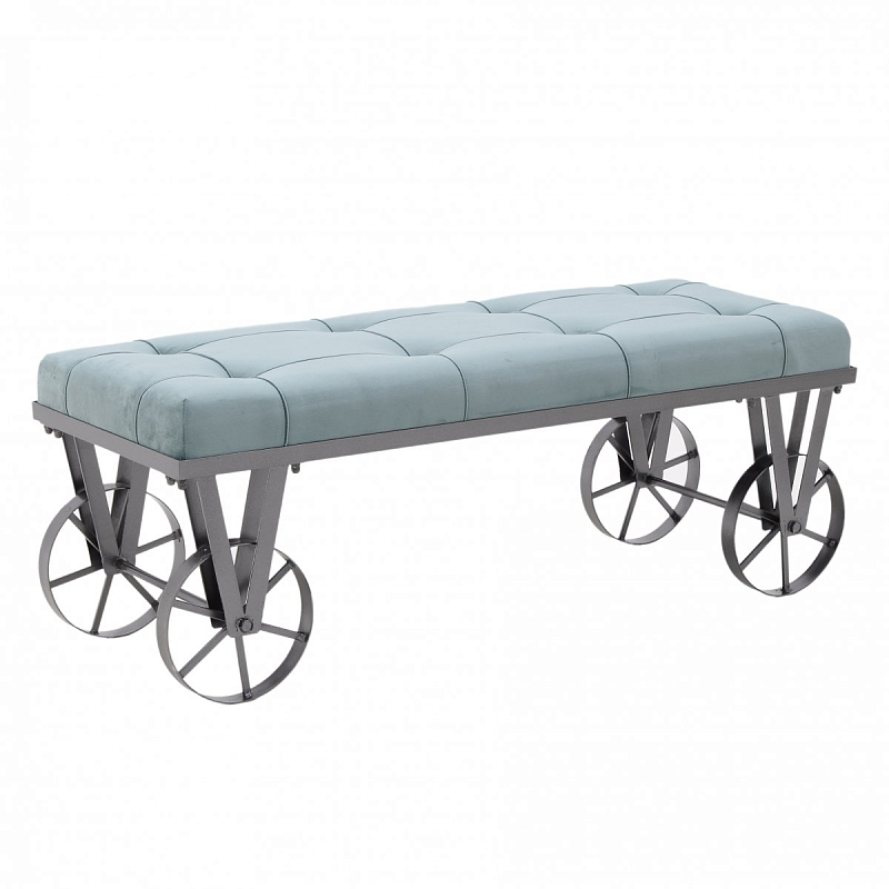 Банкетка Bench Seat Loft blue Черный Светло-голубой Банкетка Bench Seat Loft blue Черный Светло-голубой в Воронеже | Loft Concept