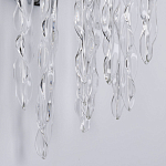 Бра цвета хром с ветвями и прозрачными стеклянными подвесками в виде вытянутых спиральных капель Droplet Chandelier варинант исполнения - 5 | Loft Concept в Воронеже