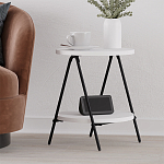 Стол приставной с 2-мя круглыми белыми столешницами ESSEL SIDE TABLE WHITE варинант исполнения - 6 | Loft Concept в Воронеже