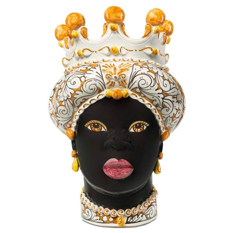 Ваза Vase Moro Lady Ornate Orange Черный Оранжевый Белый Ваза Vase Moro Lady Ornate Orange Черный Оранжевый Белый в Воронеже | Loft Concept