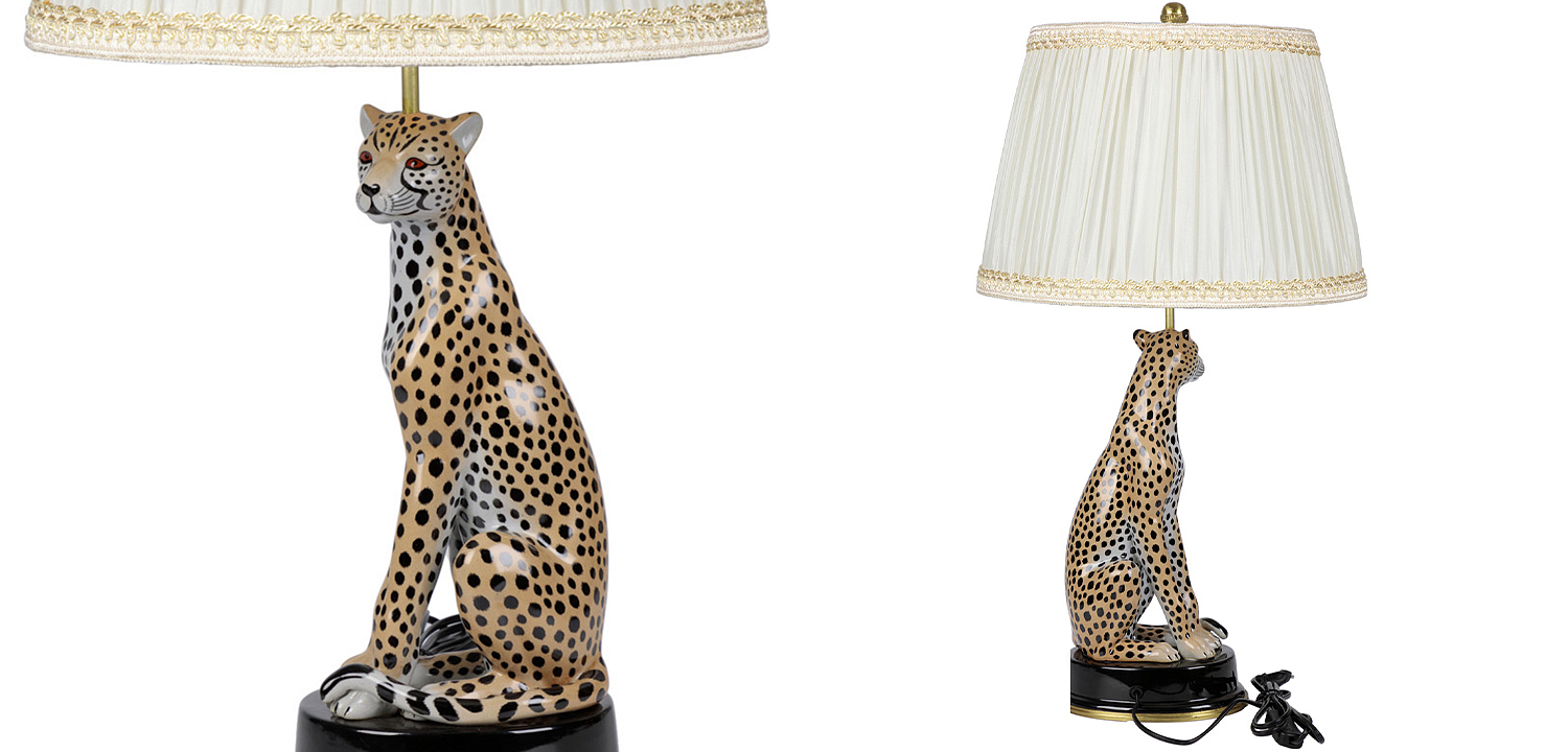 Настольная лампа с абажуром Leopard Table Lamp Настольная лампа с абажуром Leopard Table Lamp - Loft-Concept в Воронеже