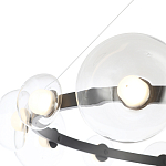 Люстра подвесная круглая с 12-ю прозрачными куполообразными плафонами и черным металлическим основанием Flos Wireline Lighting варинант исполнения - 4 | Loft Concept в Воронеже