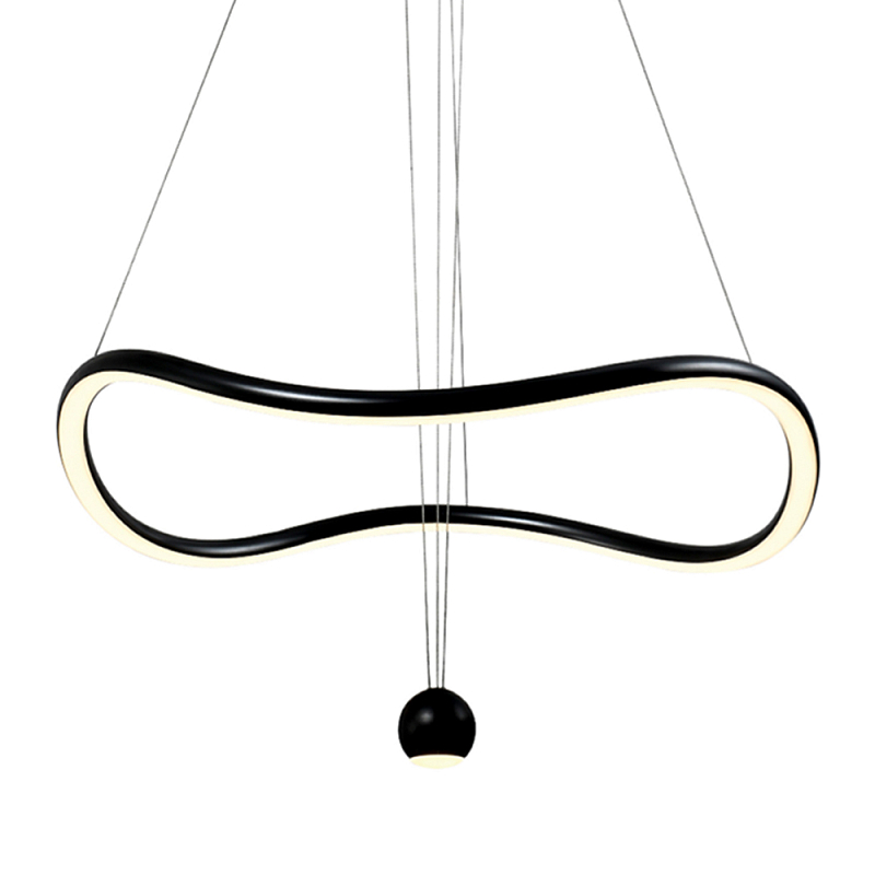 Подвесной светильник волнообразной формы LED 35W 3000K Infinity Черный Белый в Воронеже | Loft Concept 