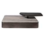 Столик журнальный квадратный  с полкой Sculptural Marble Accent с мрамором  варинант исполнения - 3 | Loft Concept в Воронеже