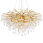 Люстра подвесная с прозрачными стеклянными подвесками в форме капель Диаметр 100 см Droplet Chandelier варинант исполнения - 7 | Loft Concept в Воронеже