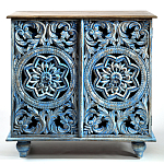 Комод с резным фасадом Blue Carved Chest of Drawers варинант исполнения - 1 | Loft Concept в Воронеже