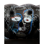 Кресло "Баския и Уорхол" Basquiat Warhol graffiti chair натуральная кожа варинант исполнения - 7 | Loft Concept в Воронеже