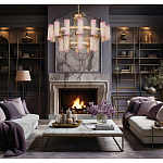 Люстра двухъярусная круглая с текстурными цилиндрическими плафонами Glimpse варинант исполнения - 5 | Loft Concept в Воронеже