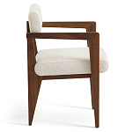 Кресло обеденное Alcove White Boucle из массива ореха варинант исполнения - 3 | Loft Concept в Воронеже