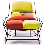 Дизайнерское разноцветное кресло на металлическом каркасе с подставкой для ног Poltronova Plasma Armchair варинант исполнения - 3 | Loft Concept в Воронеже