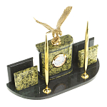 Настольный письменный набор из змеевика и бронзы с декором в виде орла Successful Leader варинант исполнения - 2 | Loft Concept в Воронеже