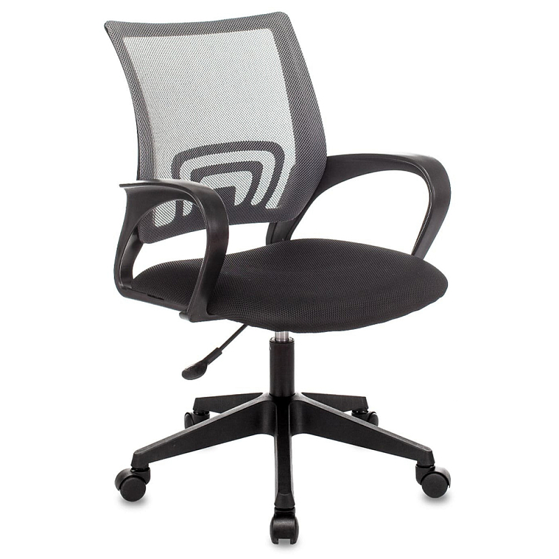 Офисное кресло с основанием из черного пластика Desk chairs Grey Черный Серый Офисное кресло с основанием из черного пластика Desk chairs Grey Черный Серый в Воронеже | Loft Concept