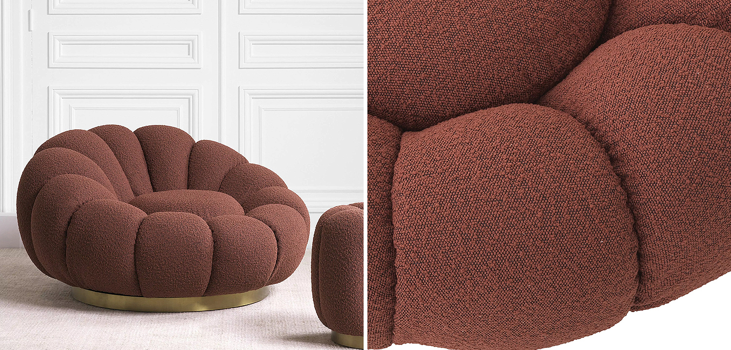 Кресло Eichholtz Swivel Chair Mello Boucle Rouge Кресло Eichholtz Swivel Chair Mello Boucle Rouge - Loft-Concept в Воронеже