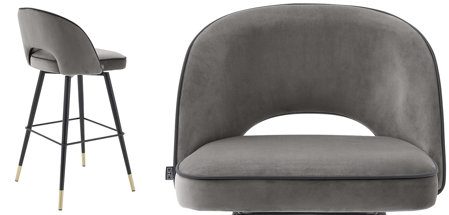 Комплект барных стульев Eichholtz Bar Stool Cliff set of 2 grey Комплект барных стульев Eichholtz Bar Stool Cliff set of 2 grey - Loft-Concept в Воронеже
