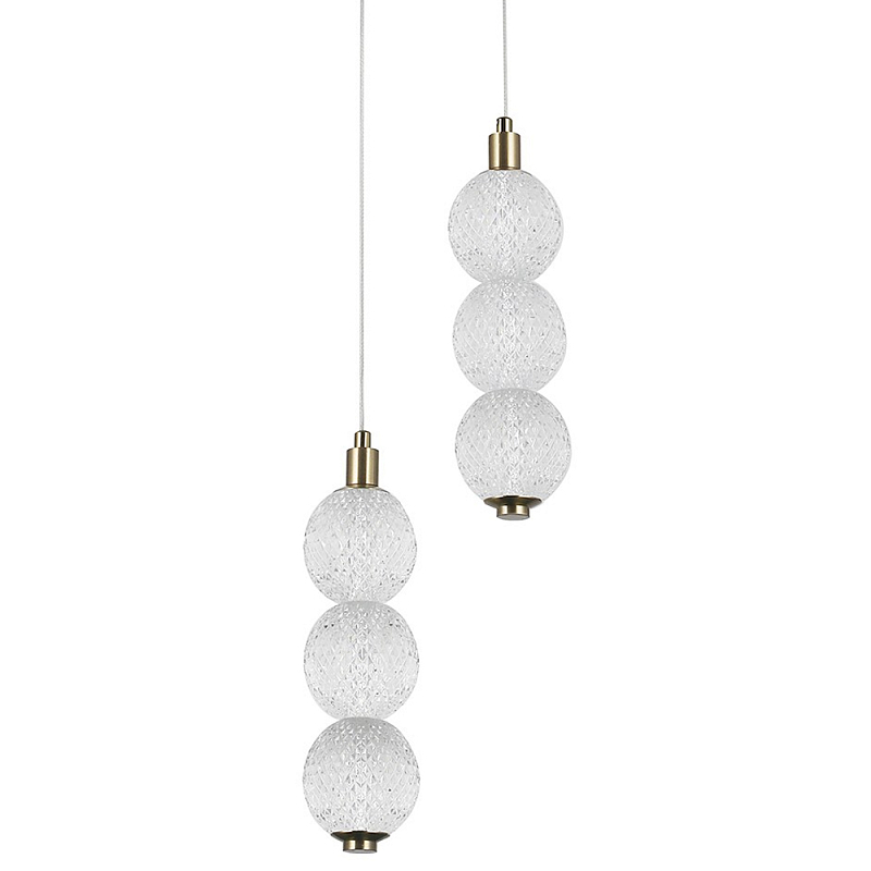 Подвесной светодиодный светильник с 2-мя плафонами Crystal Globule Hanging Lamp Бронза Прозрачный Подвесной светодиодный светильник с 2-мя плафонами Crystal Globule Hanging Lamp Бронза Прозрачный в Воронеже | Loft Concept