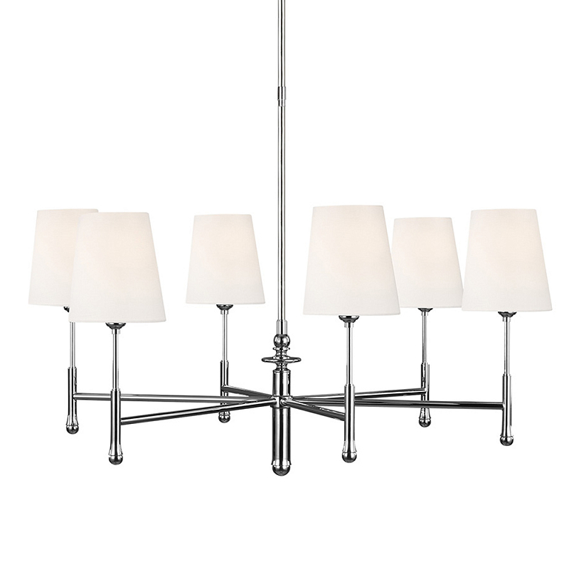 Люстра с 6-ю белыми конусными плафонам Generation Lighting Латунь Белый Бежевый в Воронеже | Loft Concept 