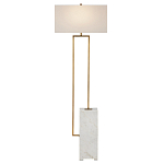 Торшер с прямоугольным абажуром на белом мраморном основании Asymmetry on Marble варинант исполнения - 1 | Loft Concept в Воронеже