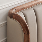 Кровать двуспальная с мягким изголовьем Moon Walnut Bed варинант исполнения - 7 | Loft Concept в Воронеже