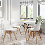 Стул с основой из пластика и мягким сиденьем Arvika White варинант исполнения - 8 | Loft Concept в Воронеже