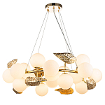 Люстра круглая на золотистом каркасе с белыми стеклянными плафонами Zest of Light варинант исполнения - 1 | Loft Concept в Воронеже