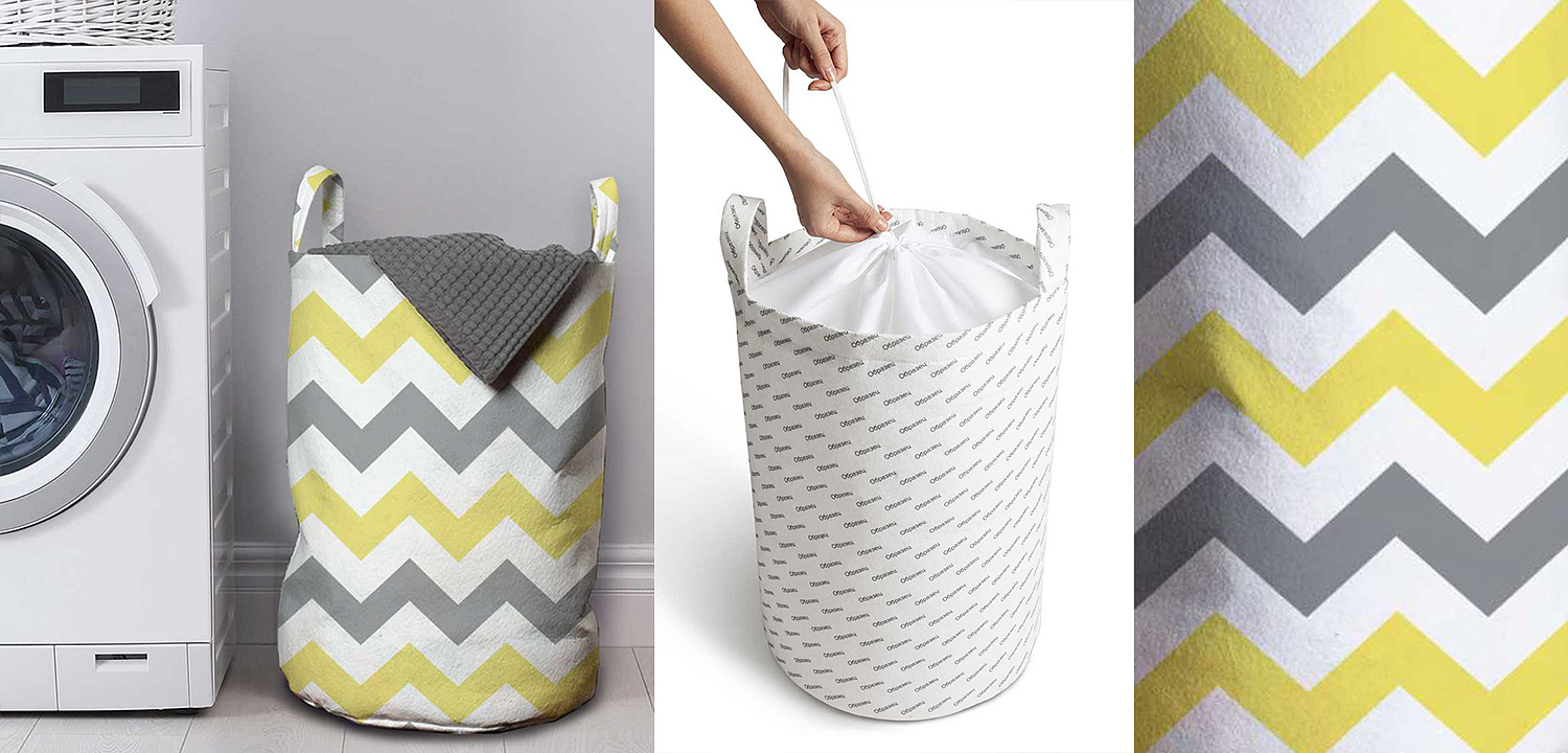Корзина Mustard and Gray Chevron II Basket Корзина Mustard and Gray Chevron II Basket - Loft-Concept в Воронеже