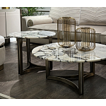 Столик журнальный с круглой мраморной столешницей Unique Stone Design варинант исполнения - 7 | Loft Concept в Воронеже