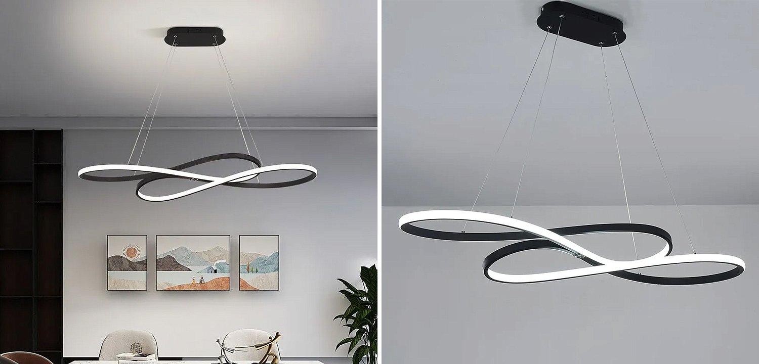 Светодиодная люстра в виде спирали Spiral Lighting Black Светодиодная люстра в виде спирали Spiral Lighting Black - Loft-Concept в Воронеже