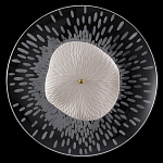 Бра с белым рельефным плафоном и стеклом с рисунком FLOW варинант исполнения - 3 | Loft Concept в Воронеже