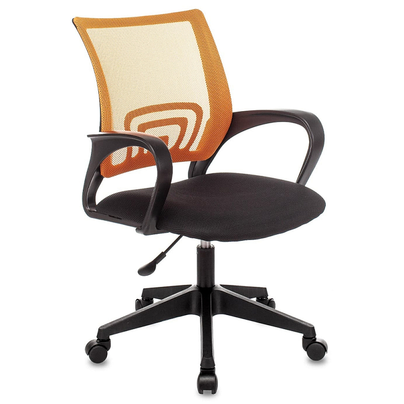 Офисное кресло с основанием из черного пластика Desk chairs Orange Черный Оранжевый Офисное кресло с основанием из черного пластика Desk chairs Orange Черный Оранжевый в Воронеже | Loft Concept
