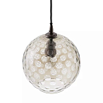 Подвесной светильник с плафоном в форме шара из стекла с рельефным узором Glass Pattern Lamp варинант исполнения - 1 | Loft Concept в Воронеже