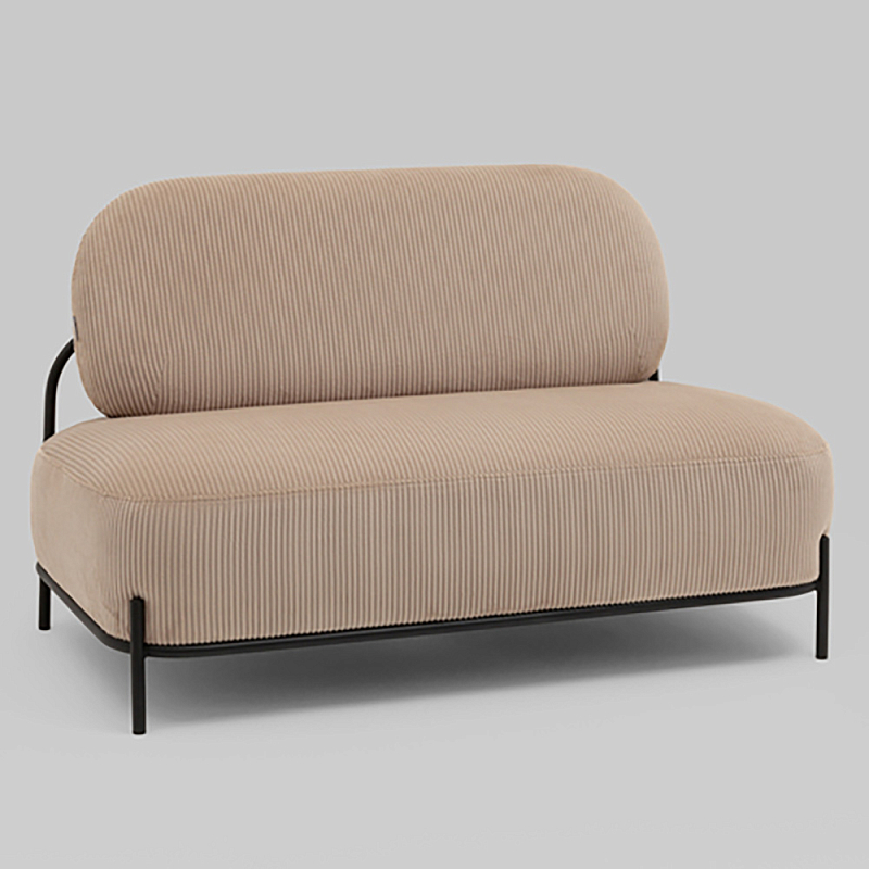 Диван Стоун велюр рельефный бежевый Бежевый Черный в Воронеже | Loft Concept 