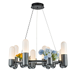 Люстра круглая серая с 8-ю светодиодными лампами Generosity варинант исполнения - 1 | Loft Concept в Воронеже