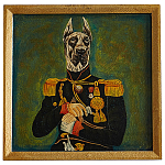 Картина в квадратной раме Chinoiserie Great Dane Dog Portrait варинант исполнения - 1 | Loft Concept в Воронеже