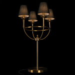 Настольная лампа на металлическом основании бронзового цвета с 4-мя черными конусовидными абажурами Dignity варинант исполнения - 4 | Loft Concept в Воронеже