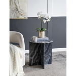 Столик кофейный с столешницей из черного мрамора Compact Black Marble Table варинант исполнения - 7 | Loft Concept в Воронеже