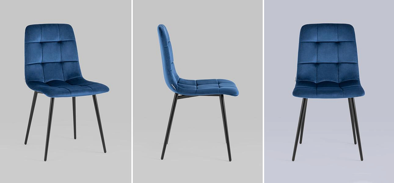 Стул NANCY Chair Синий Велюр Стул NANCY Chair Синий Велюр - Loft-Concept в Воронеже