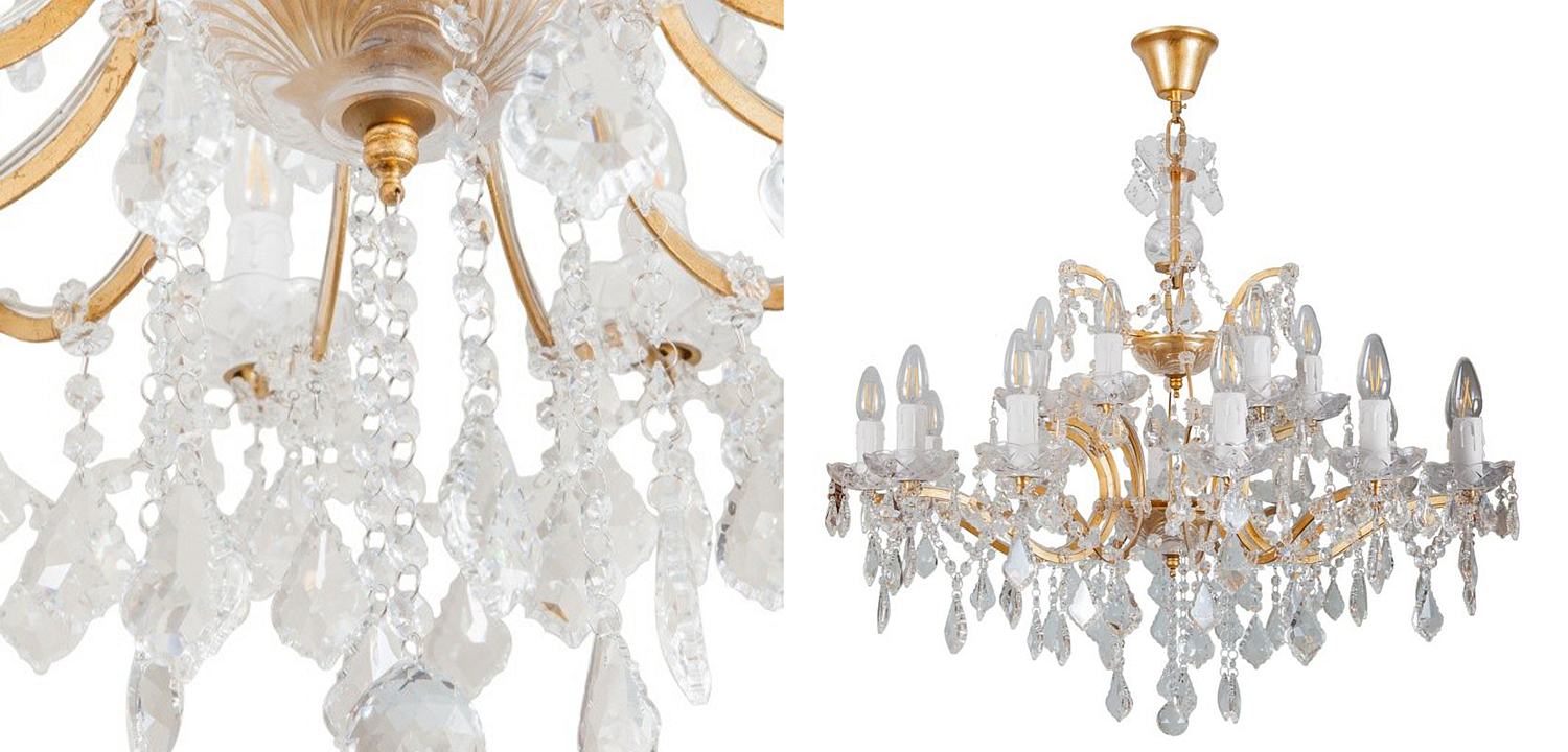 Люстра 19th c. Rococo IRON & CLEAR CRYSTAL GOLD Chandelier 18 Люстра 19th c. Rococo IRON & CLEAR CRYSTAL GOLD Chandelier 18 - Loft-Concept в Воронеже