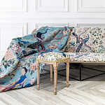 Трехместный диван на металлическом каркасе с цветочным принтом в стиле шинуазри Chinoiserie Birds on a Tree Sofa варинант исполнения - 4 | Loft Concept в Воронеже