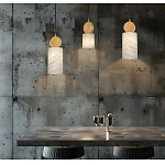 Подвесной светильник светодиодный с цилиндрическим плафоном Stone Helios варинант исполнения - 2 | Loft Concept в Воронеже