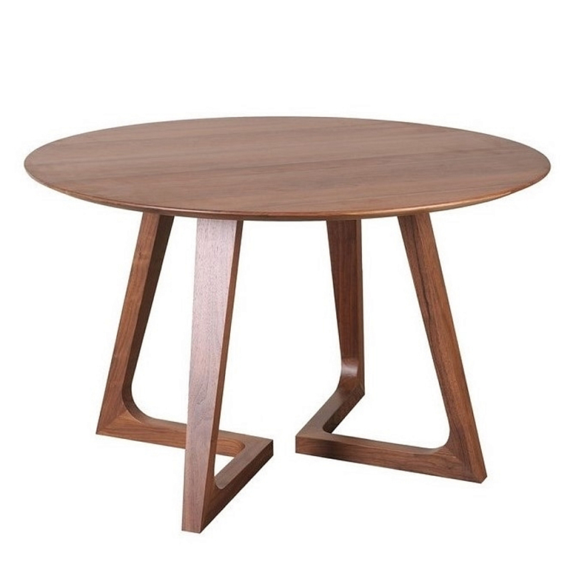 Обеденный стол круглый с изогнутыми ножками Godenza Round V Table Ясень в Воронеже | Loft Concept 