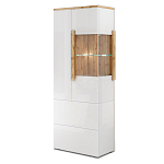 Шкаф-витрина с ящиками и 2-мя дверками с белым глянцевым фасадом Grace of Furniture варинант исполнения - 2 | Loft Concept в Воронеже